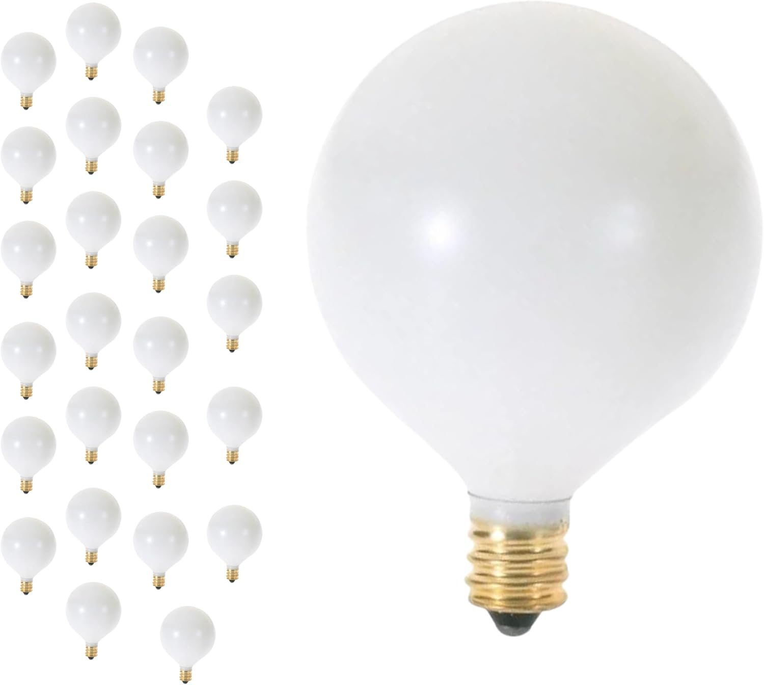 Satco S3285 25W G16 12 2RD CAND WHT 25 vatios G16 12 incandescente blanco satinado 1500 horas nominales promedio 202 lúmenes base de candelabro 120