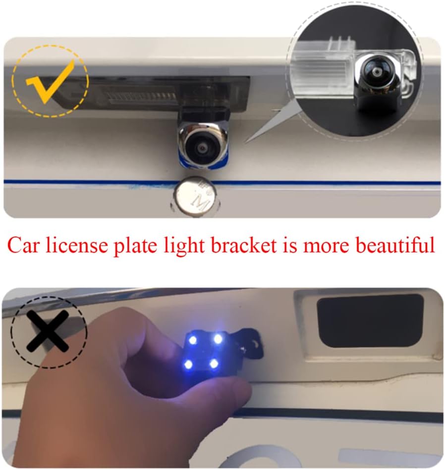 Vlicevrn HD Fisheye – Cámara de visión trasera para vehículo, pistas de trayectoria dinámica, visión nocturna, cámara de estacionamiento de respaldo