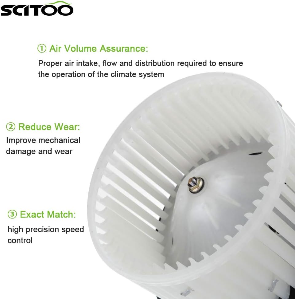 SCITOO Motor de soplador de calentador de plástico ABS para Ford con ventilador, motores de sopladores HVAC aptos para 2009-2014 para Ford