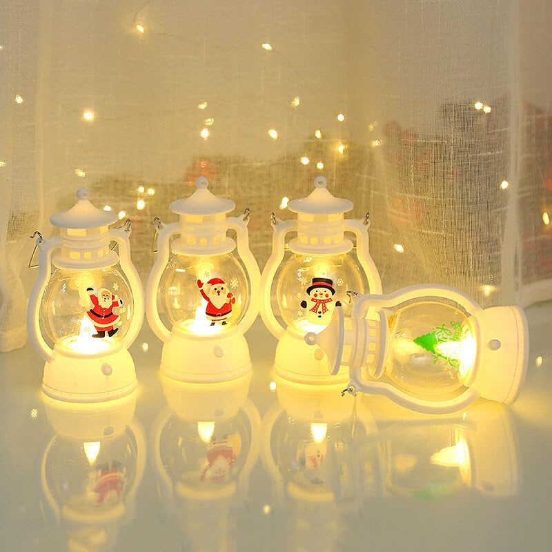 KEETRILAI Decoraciones de Navidad Lámpara de caballo pequeño Lámpara de aceite portátil LED Luz de vela electrónica Luz de árbol de Navidad