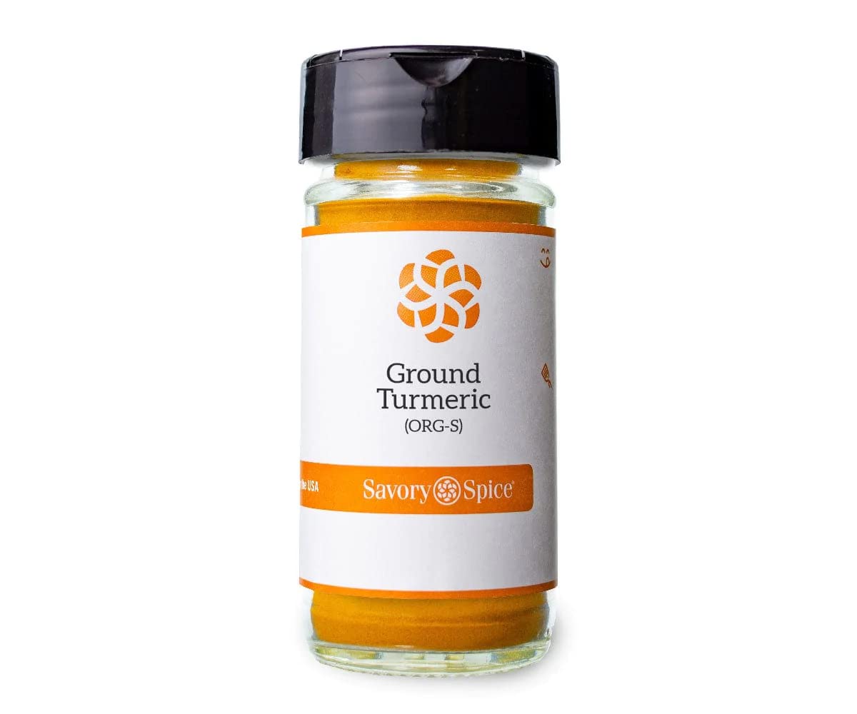 Savory Spice – Polvo de cúrcuma molida, condimento de raíz de cúrcuma para cocinar, añadir a especias doradas de cúrcuma a curry, masalas o Ras el