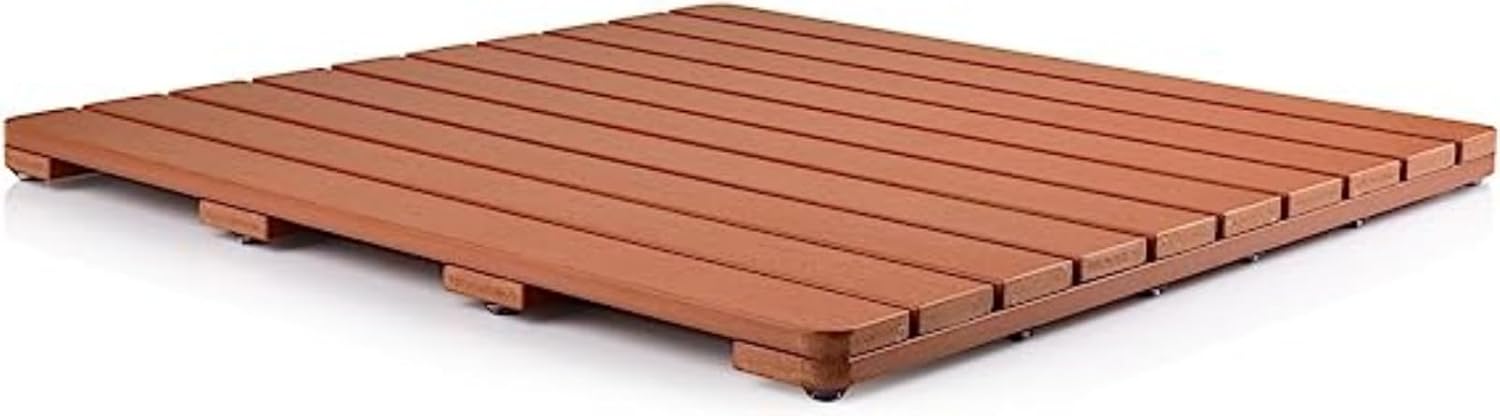 Tapete de baño de bambú, tapete de madera para interiores y exteriores, tapete de ducha antideslizante, alfombra impermeable para uso en interiores