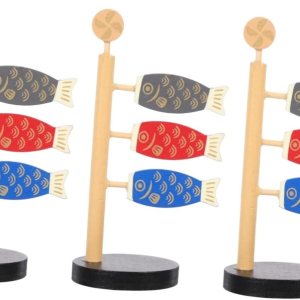 ABOOFAN Decoración de serpentina de carpa, 3 uds. Cosas lindas de carpa japonesa, soporte de madera para colocar estantería, decoración de barra de ABOOFAN Decoración de serpentina de carpa, 3 uds. Cosas lindas de carpa japonesa, soporte de madera para colocar estantería, decoración de barra de