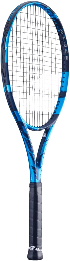 Babolat Pure Drive + Tennis Racquet (10th Gen) – Strung with 16g White Babolat Syn Gut at Mid-Range Tension