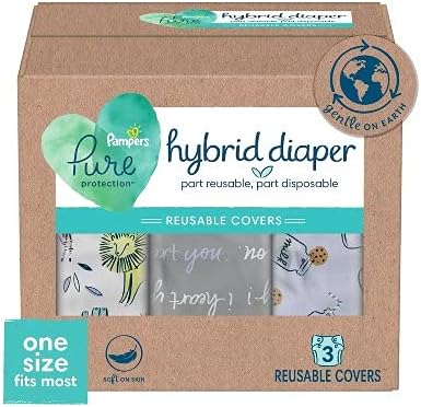 Pampers Hybrid Cover – Pañales unisex Jungle, I Heart You-Gray, Milk and Cookies