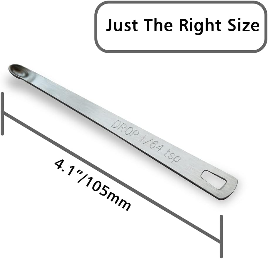 BERYLER 164 Teaspoon(164 Tsp  0.083 mL  0.083 cc  Drop) Single Measuring Spoon, Small Measuring Spoon Only, Individual Tiny Measuring Spoons, Long
