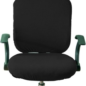 Funda para silla de oficina, resistente al agua, protección dividida y elástica, de tela jacquard, funda universal para silla de trabajo, silla Funda para silla de oficina, resistente al agua, protección dividida y elástica, de tela jacquard, funda universal para silla de trabajo, silla