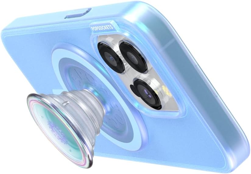 PopSockets Funda para iPhone 15 Pro con agarre redondo para teléfono compatible con MagSafe, funda para iPhone 15 Pro, compatible con carga