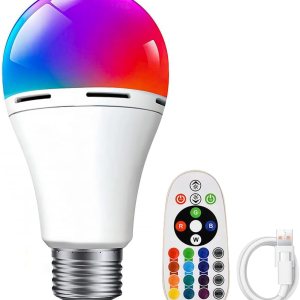 Bombilla a pilas, carga desmontable E26, sin cableado, equivalente a 40 W, 2400 mAh, control remoto, bombilla regulable con control remoto, lámpara Bombilla a pilas, carga desmontable E26, sin cableado, equivalente a 40 W, 2400 mAh, control remoto, bombilla regulable con control remoto, lámpara