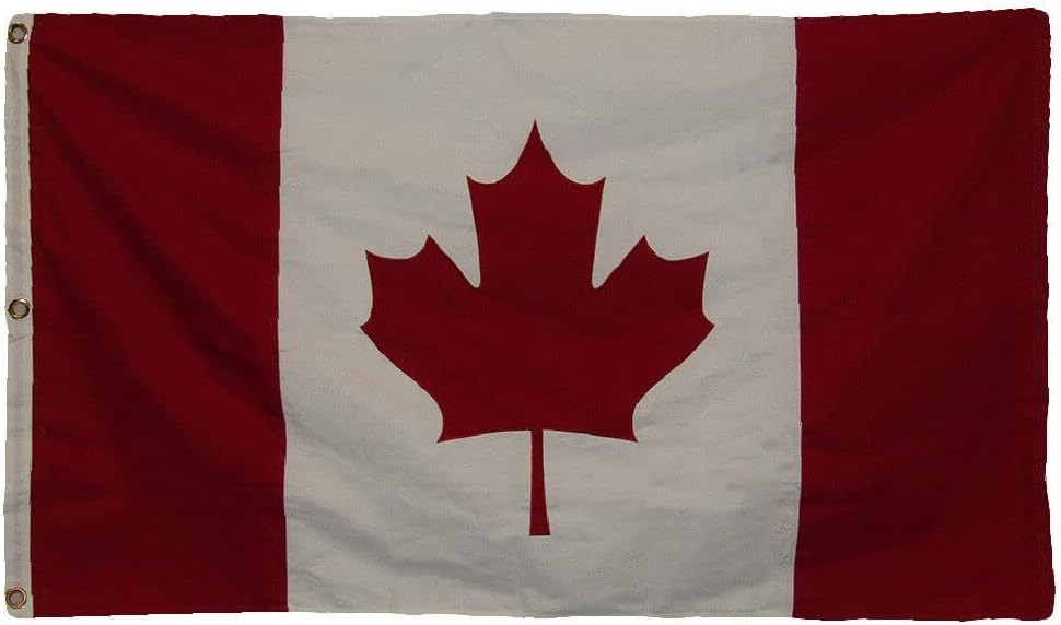 Bandera bordada de Canadá Country 100% algodón de 3 x 5 pies