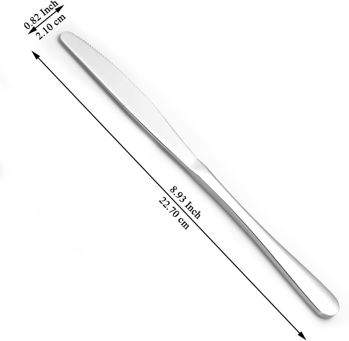 Juego de cuchillos de mesa de acero inoxidable, 12 piezas, cuchillos de mantequilla, juego de cubiertos, juego de cubiertos, apto para lavavajillas