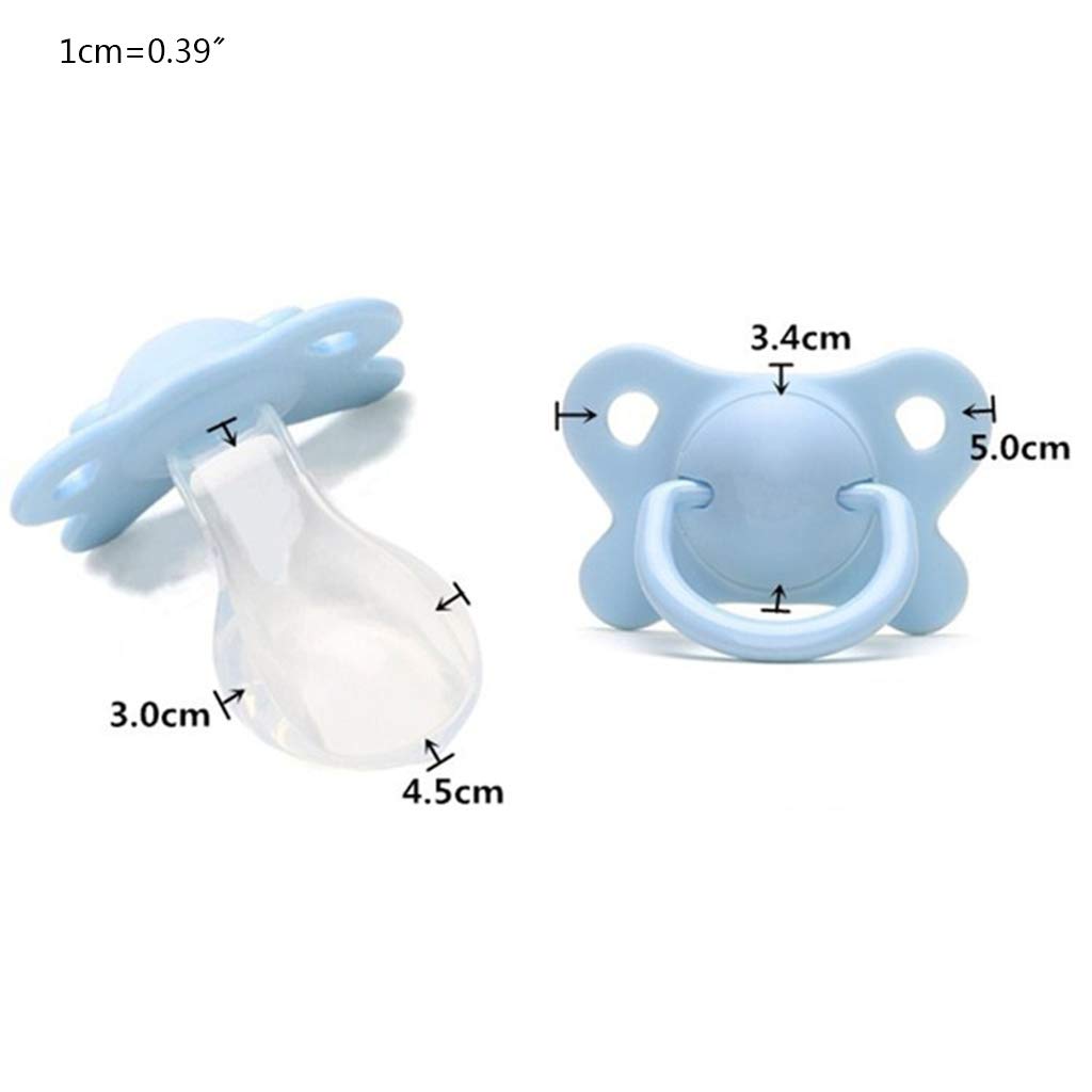 MEIYIN Chupete para adultos con orificio ancho en forma de mariposa de silicona para adultos suministros (blanco)