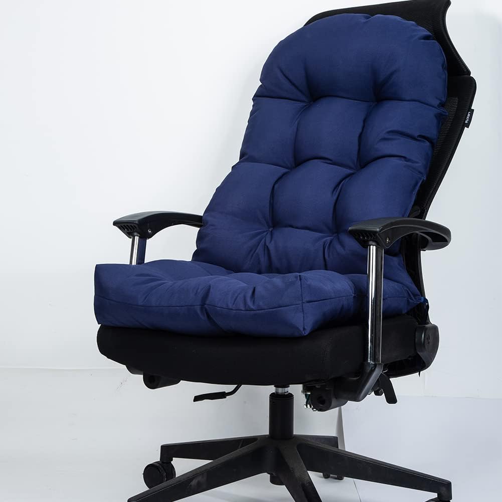 Adirondack – Cojín impermeable para silla mecedora para interiores y exteriores, cojines de respaldo alto para patio con lazos, 43.3 x 19.7 pulgadas