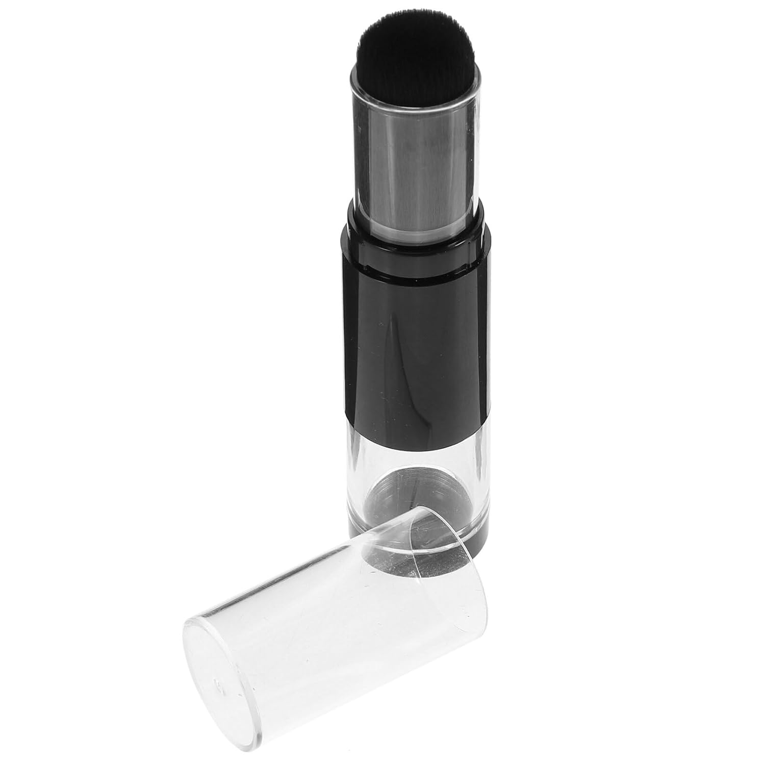 Beaupretty Cepillo aplicador de aerosol de viaje reutilizable recargable con botella de polvo suelto recargable, tarro retráctil prensado para