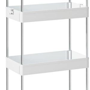 OTK Carrito de almacenamiento de 4 niveles, estantería móvil, carrito con ruedas para baño, cocina, dormitorio, oficina, lavandería, lugares OTK Carrito de almacenamiento de 4 niveles, estantería móvil, carrito con ruedas para baño, cocina, dormitorio, oficina, lavandería, lugares