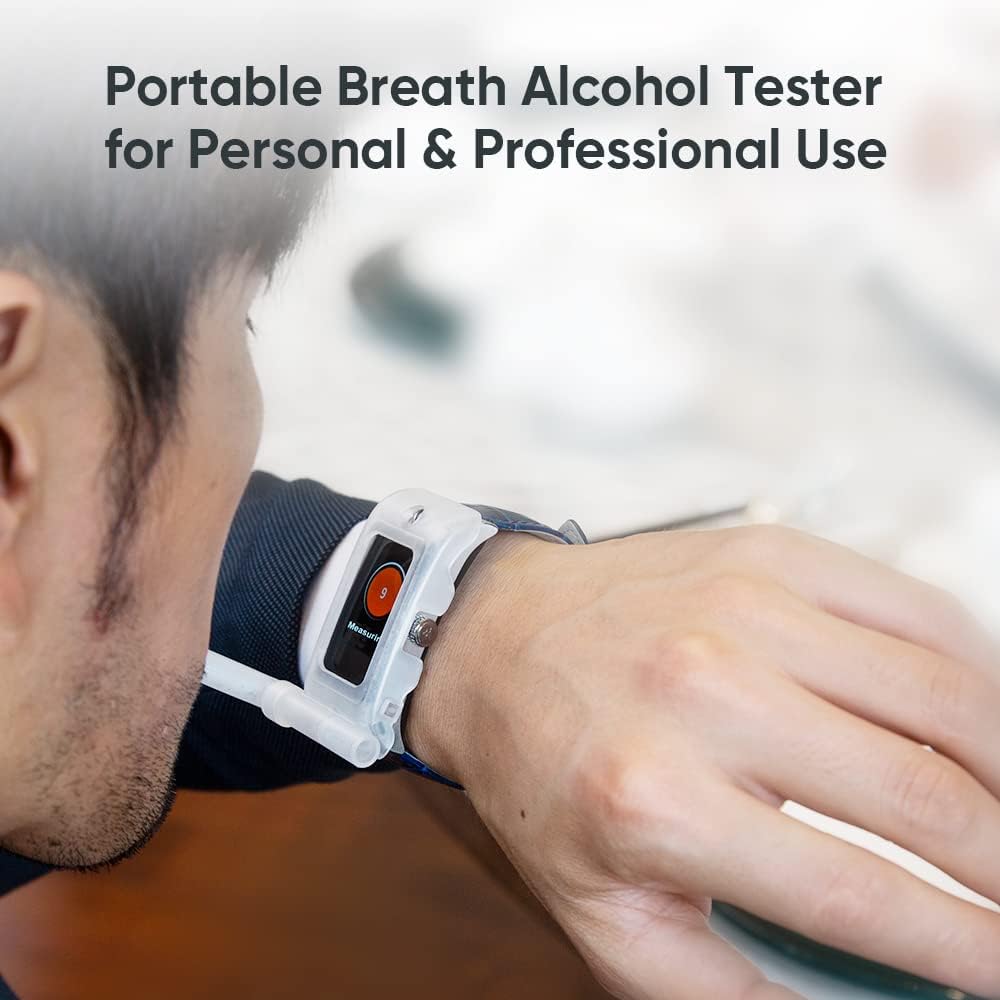 RoCar Para alcoholímetro, reloj inteligente, precisión de grado profesional, probador portátil de alcohol para respiración para uso personal y