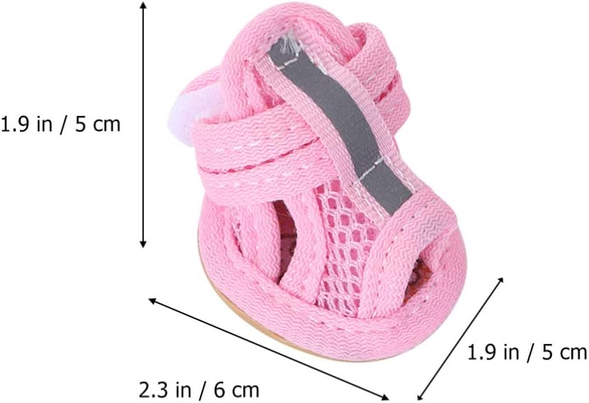 Botas para perros, 4 unidades de malla transpirable de algodón, zapatos de verano para perros, escándalos para perros, protectores de patas para