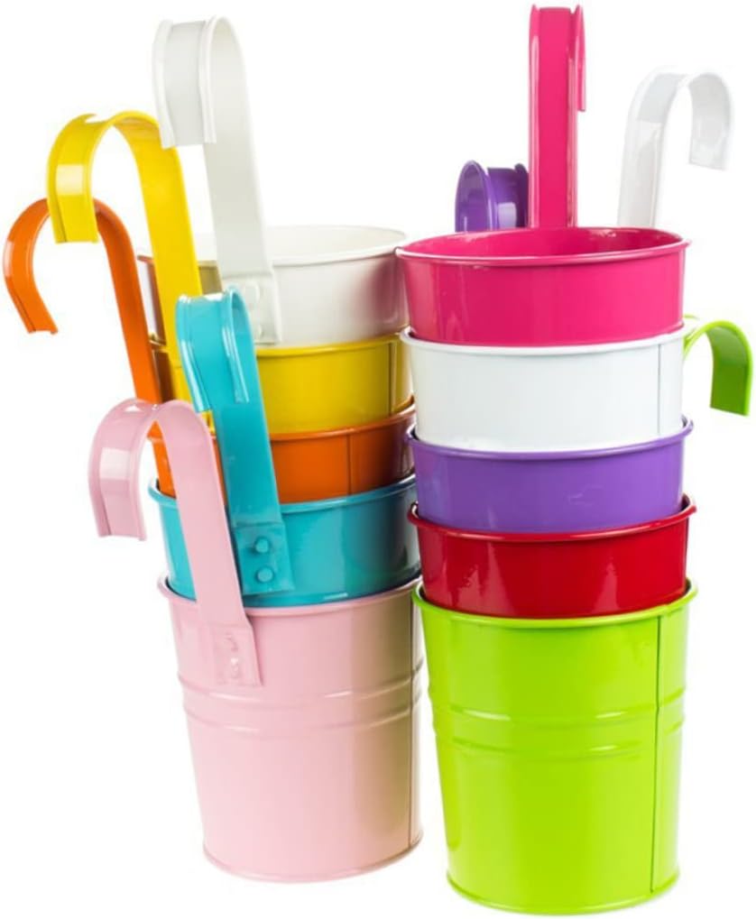 Yardwe 6 piezas de suculentas galvanizadas decoración interior plantas colgantes para plantas al aire libre colgar en la pared macetas colgantes de