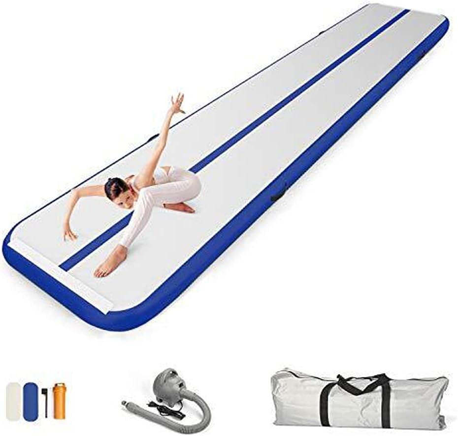Colchoneta inflable de gimnasia de 10 pies, 13 pies, 16 pies, 20 pies, con bomba para gimnasio, hogar, yoga, entrenamiento, niños, deportes,