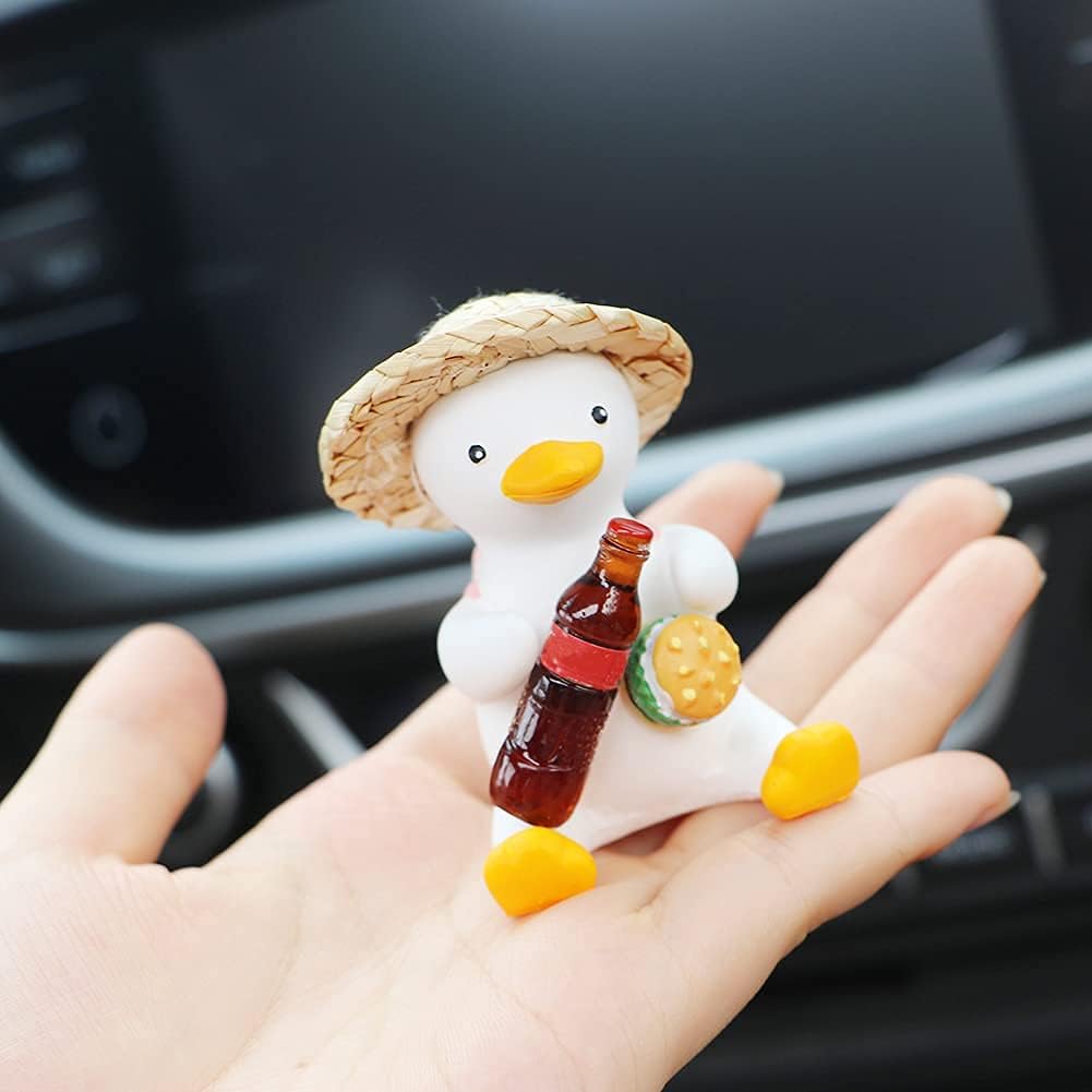 Accesorios de decoración de coche de pato oscilante, colgante de espejo retrovisor para automóvil, decoración de espejo retrovisor para damas y