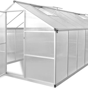 vidaXL Amplio invernadero – 113.3 pies cuadrados – Paneles de aluminio reforzado y policarbonato resistente a los rayos UV con sistema de canalón y vidaXL Amplio invernadero – 113.3 pies cuadrados – Paneles de aluminio reforzado y policarbonato resistente a los rayos UV con sistema de canalón y