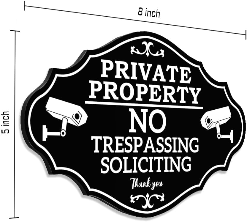 Letrero de propiedad privada, divertido letrero de no trespassing No Soliciting (No Trespassing No Soliciting), placa de declaración de no