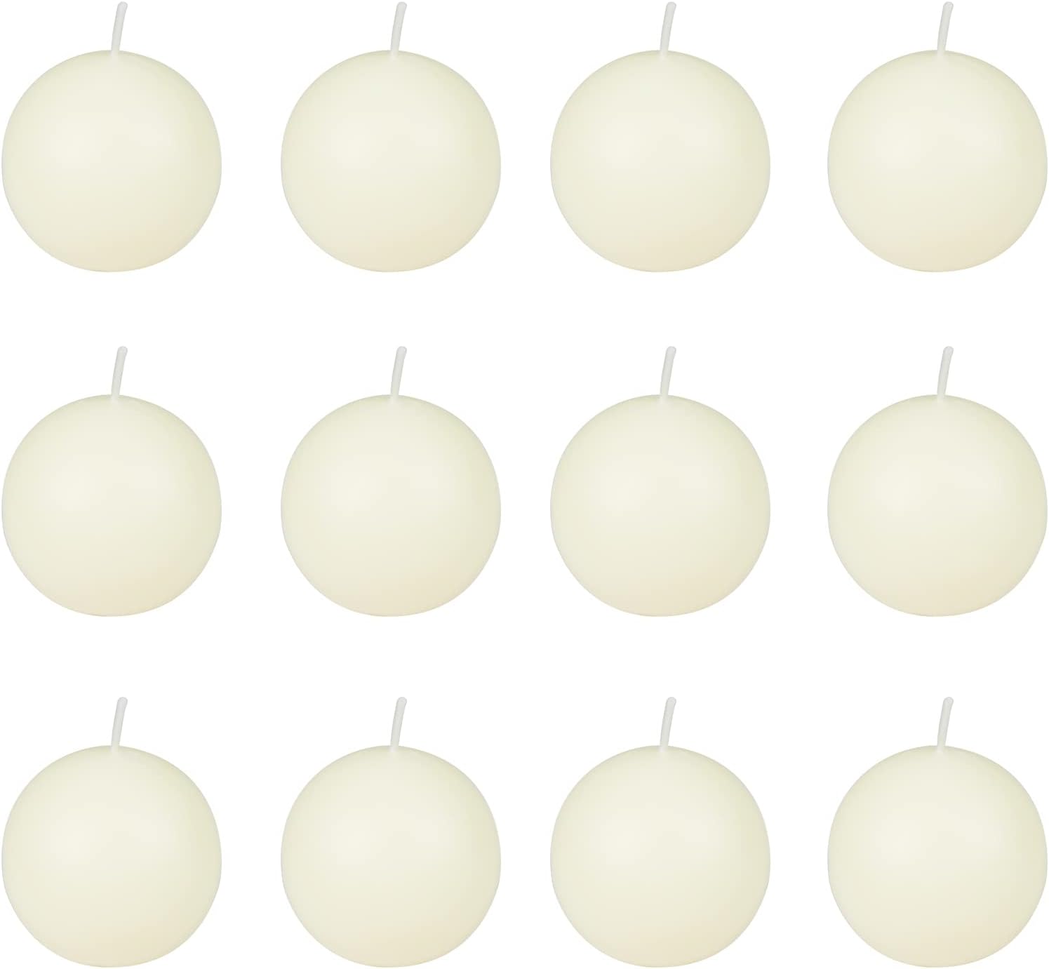 CBZ-004 – Velas de bola de 12 piezas, 2 pulgadas, marfil, número