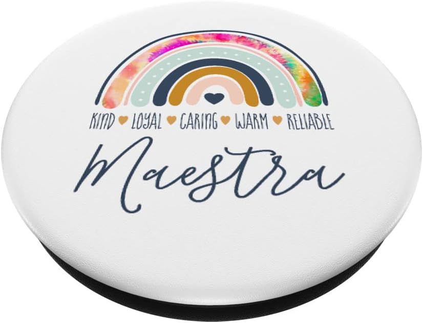 Maestra Cute Rainbow Regalos para Maestra Bilingue Teache PopSockets intercambiables PopGrip