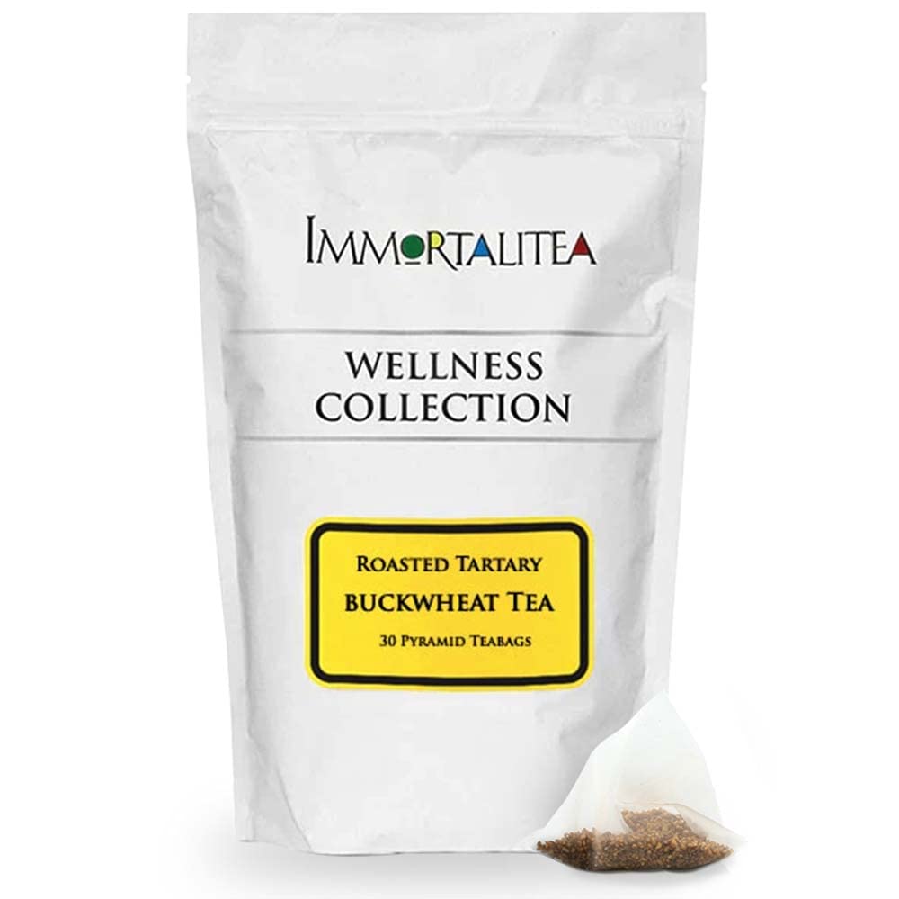 Té de trigo sarraceno del Himalaya, 30 bolsitas de té piramidales de seda de maíz, 0.21 oz cada una, té tartario tostado sin cafeína  Grado premium,