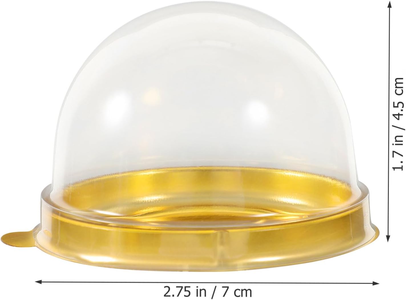 NUOBESTY Caja de cúpula transparente, 50 unidades, soportes redondos de plástico para cupcakes, yema de huevo, hojaldre de luna, caja de embalaje
