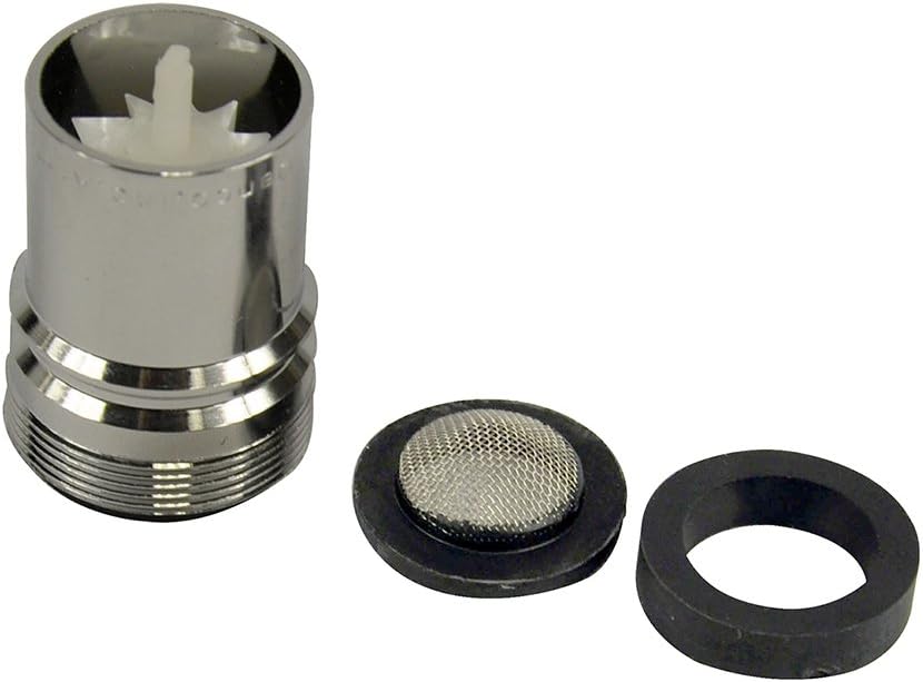 Danco 10492 Aireador de grifo de doble rosca para ahorro de agua, negro0.25 GPM, cromado