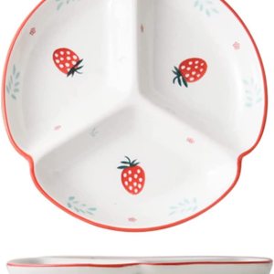 Plato de cerámica para control de porciones, platos divididos para platos de postre, platos llanos para aperitivos, plato de ensalada, bandejas para Plato de cerámica para control de porciones, platos divididos para platos de postre, platos llanos para aperitivos, plato de ensalada, bandejas para