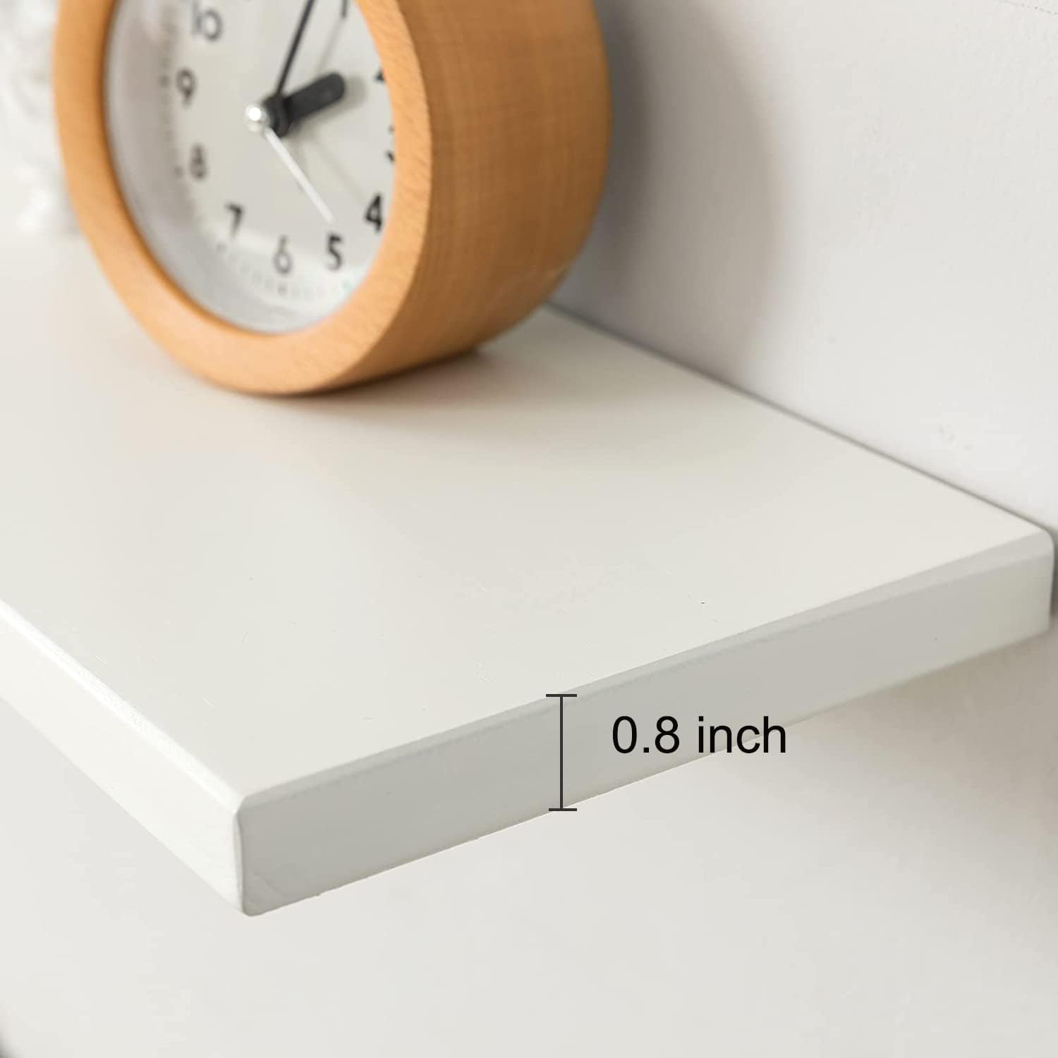 Estante flotante largo de 48 pulgadas blanco para pared, juego de 2, estante flotante de madera natural duradera para dormitorio y baño, fácil