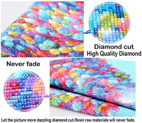 SXSJEIOU Kits de pintura de diamantes, arte de diamantes 5D de una pieza para adultos, imágenes redondas de cristal para el hogar (12 x 16 pulgadas)