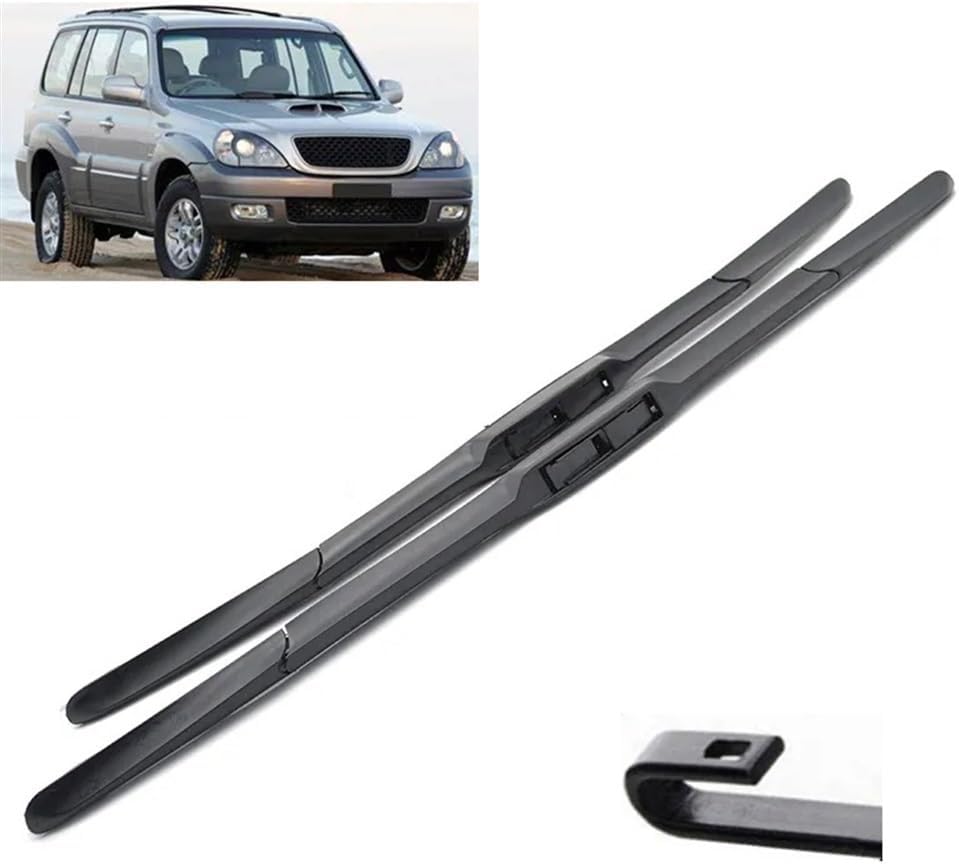 Escobillas de limpiaparabrisas delantero compatibles con Hyundai Terracan 2001-2007 para parabrisas de automóvil, cepillos de lluvia de 22 + 20