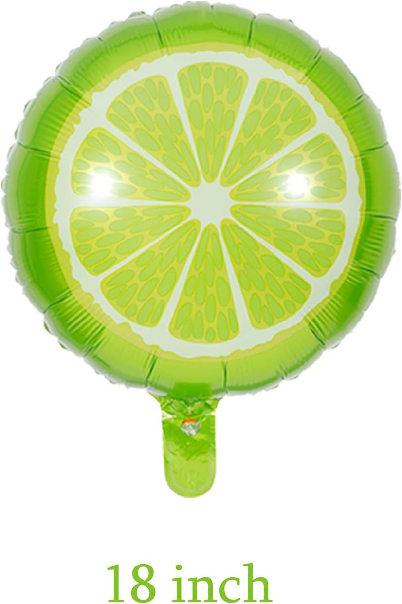 10 globos de fruta y lima, grandes frutas verdes de limón, globos redondos de Mylar de limón para verano, cosecha de Acción de Gracias, otoño,