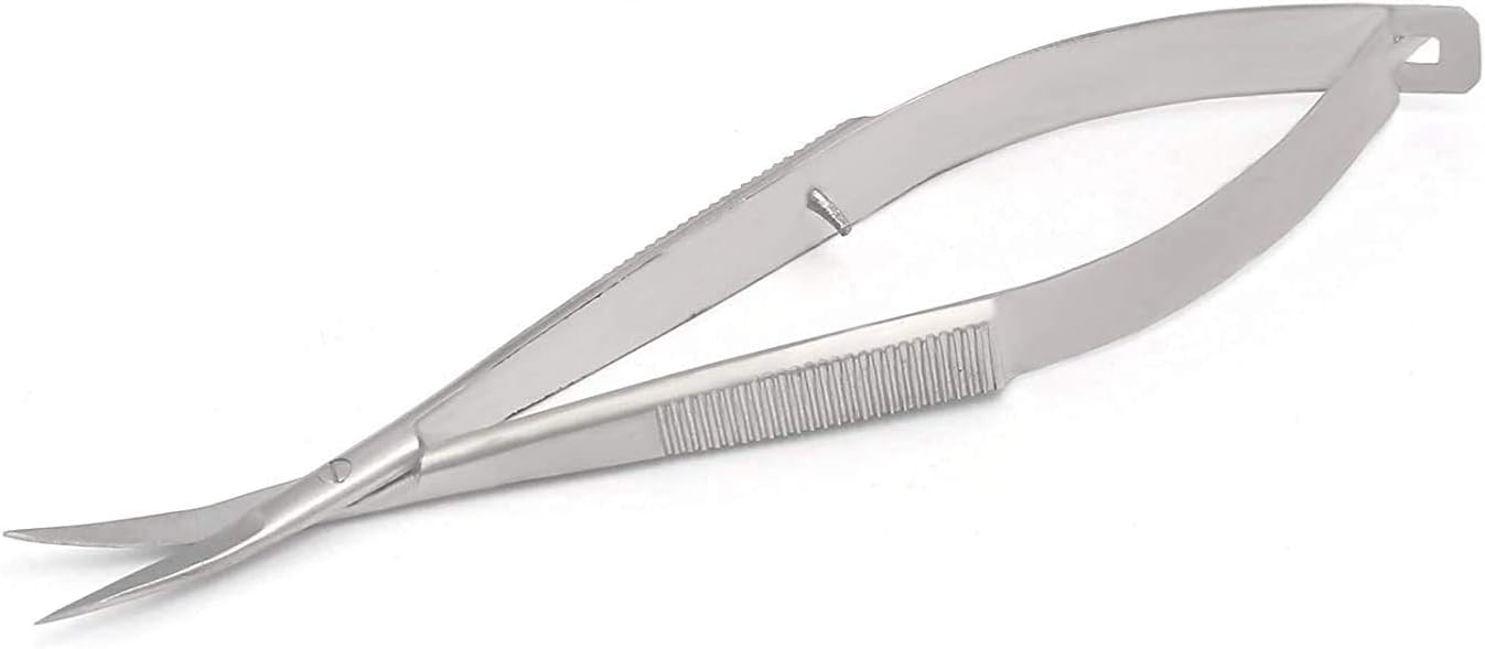 3 tijeras micro de 5.5 pulgadas curvadas Castroviejo Stitch corte bordado acción primavera acción extra afilada para piel de ojos dentales