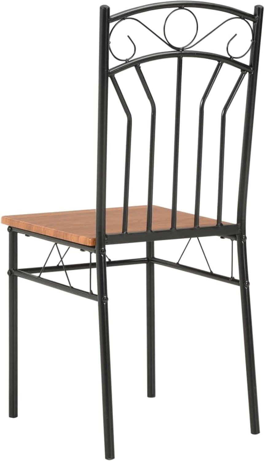 Tidyard 2 Piece Dining Chairs MDF Seat Steel Frame Armless Side Chair for Kitchen, Dining Room, Resturant, Living Room, 15.7 x 18.9 x 33.9 in