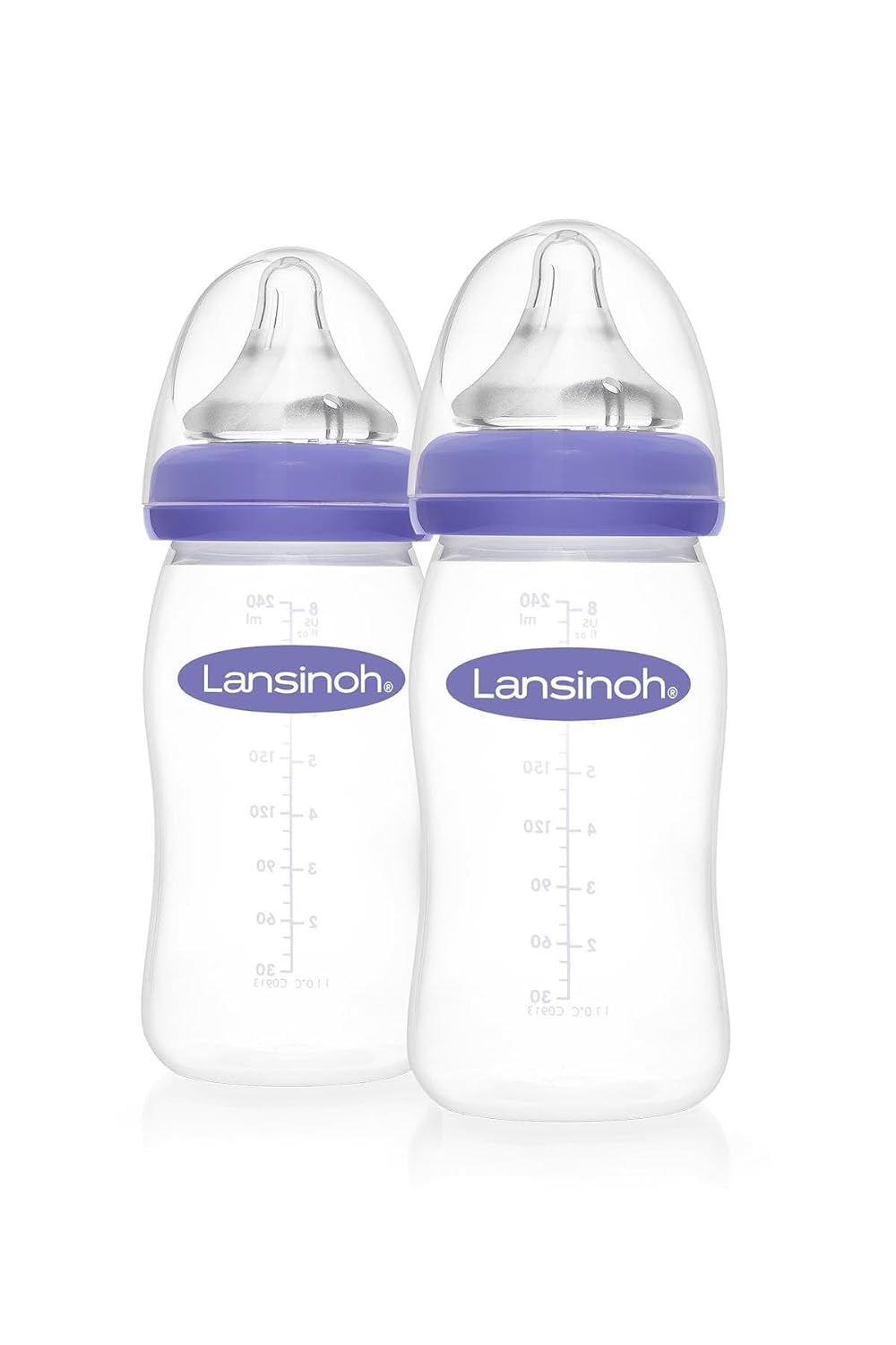 Lansinoh mOmma Biberón de leche materna con pezón NaturalWave, 8 onzas, BPA (paquete de 2) (2)