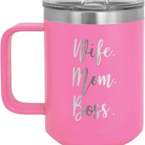 Taza de café con tapa abatible para mujer y mamá jefe de 15 onzas, con aislamiento, ideal para regalo de cumpleaños o Navidad de mujeres o hombres Taza de café con tapa abatible para mujer y mamá jefe de 15 onzas, con aislamiento, ideal para regalo de cumpleaños o Navidad de mujeres o hombres