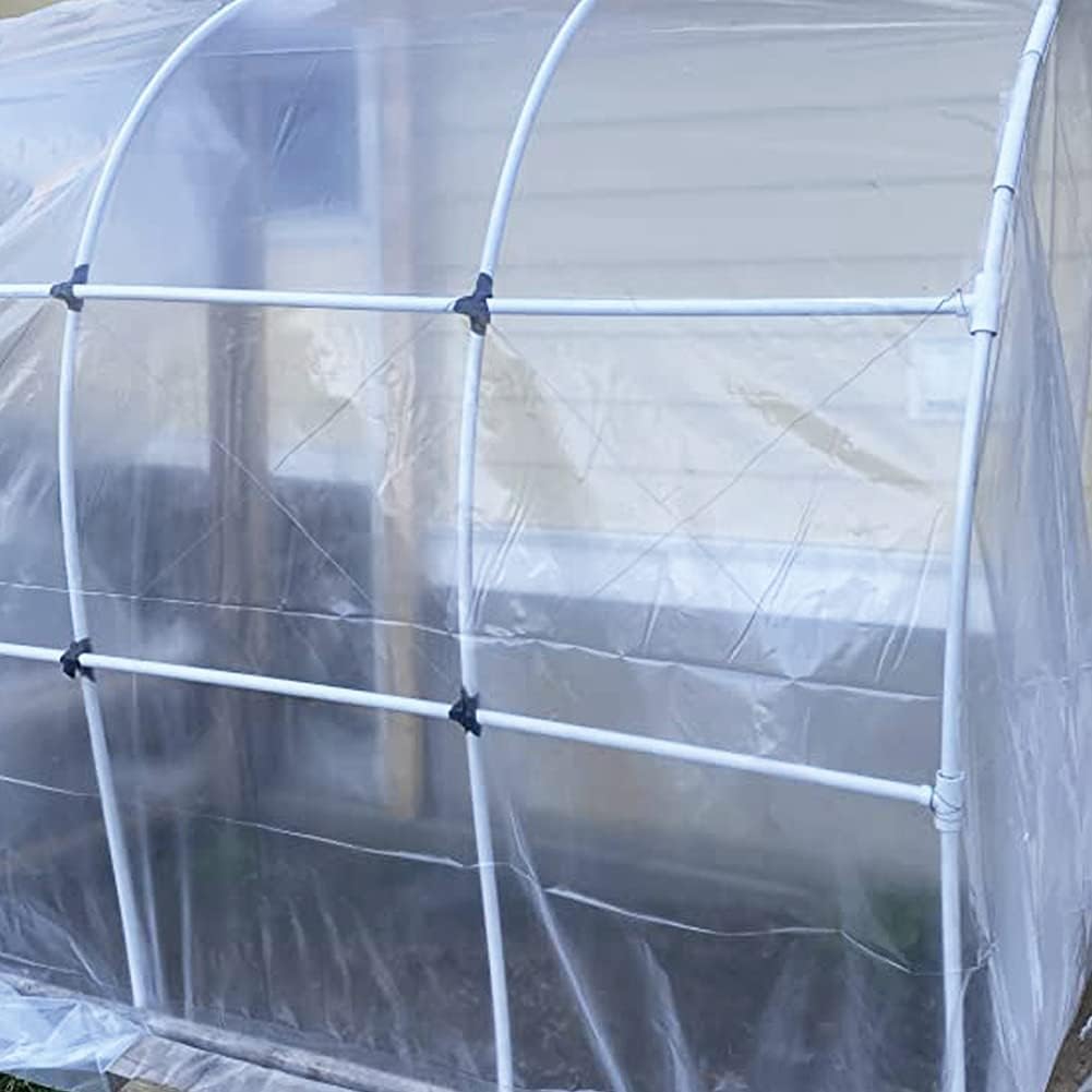 Yowlieu Lámina de plástico transparente para invernaderos de 12 x 25 pies, 6 mil, resistente a los rayos UV, cubierta de plástico para invernaderos,