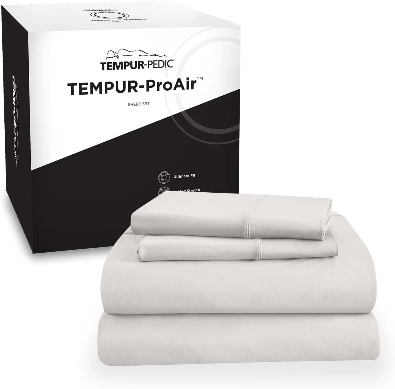 TEMPUR ProAir – Juego de sábanas color gris frío, tamaño King