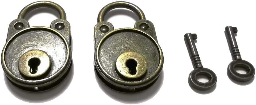 Mini candado de latón antiguo y llave para sala de escape, cerradura de fiesta, cuello de bloqueo privado en el pecho, cerradura decorativa, caja de