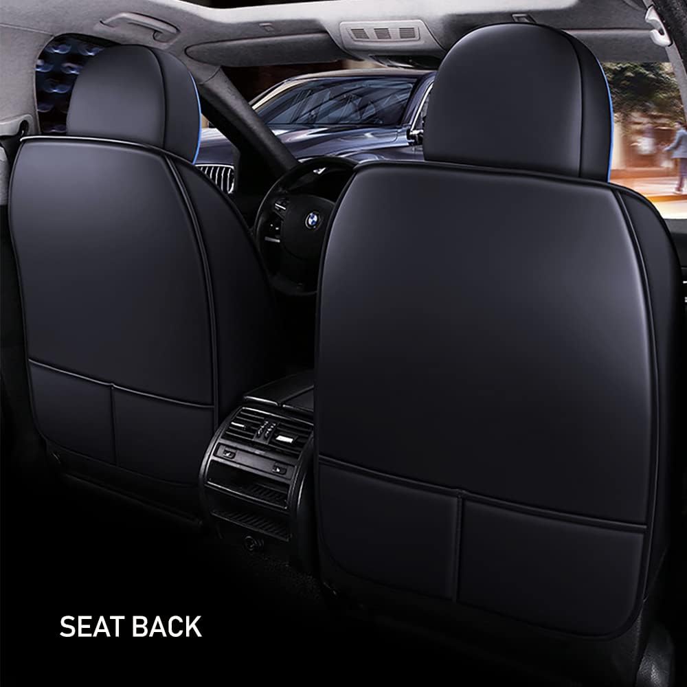 Fundas de asiento delantero para Acura TSX 2004-2014, protección de banco frontal 3D compatible con bolsa de aire lateral, línea negra y azul