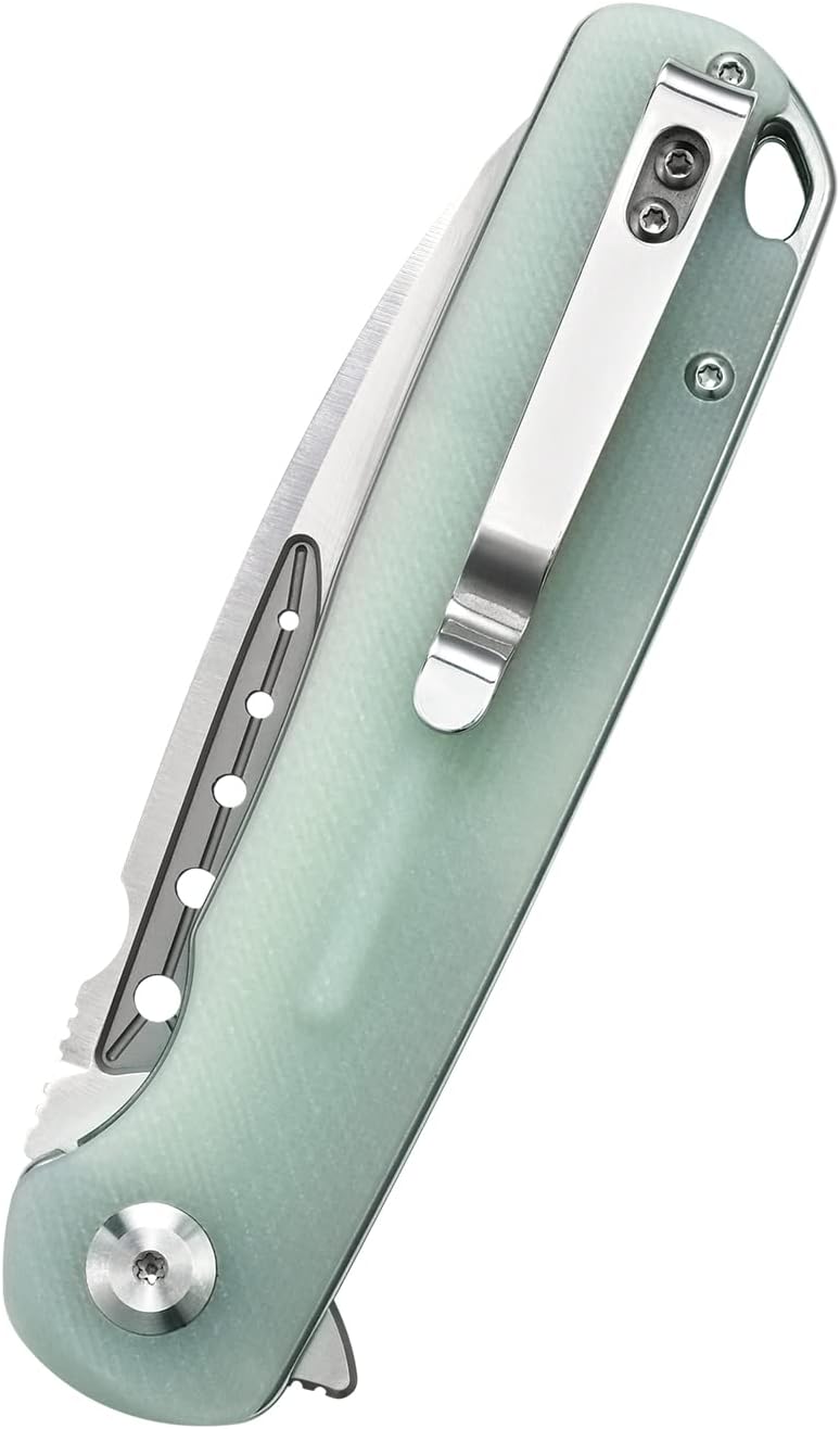 Sitivien ST131 – Cuchillo plegable, hoja D2 G10, cuchillo de herramientas EDC con bloqueo de forro para acampar al aire libre, senderismo, pesca