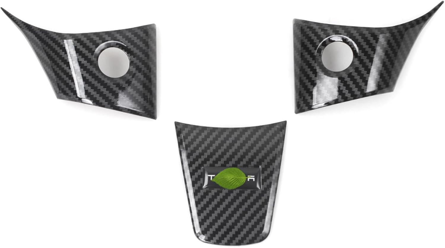 MUGE RACING Tesla 3 Y – Funda para volante de plástico ABS, accesorios para Tesla Model 3Y, accesorios para Tesla Model 3 y Model Y (patrón de fibra