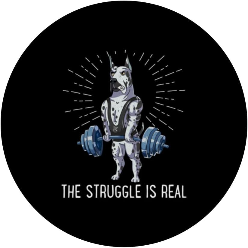 Struggle Is Real Dogo Argentino Deadlift Fitness PopSockets Standard PopGrip