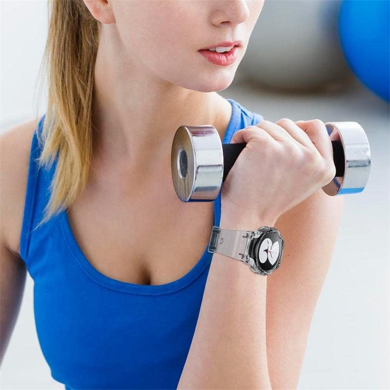 Correa de silicona compatible con Samsung Galaxy Watch 54 + funda de 1.575 pulgadas, 1.732 pulgadas, correas deportivas con funda protectora, correa