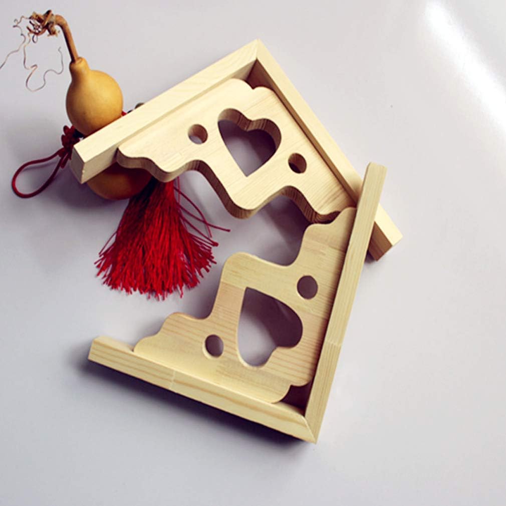 Creativos soportes de estante triangulares de madera maciza en forma de corazón sin pintar, soportes de estante ocultos para montaje en pared,
