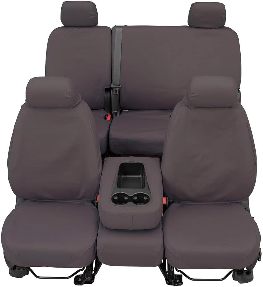 Covercraft Fundas de asiento personalizadas de Polycotton SeatSaver  SS3480PCGY  Asiento de banco de primera fila 402040  para Ford F-150 2019-2020,